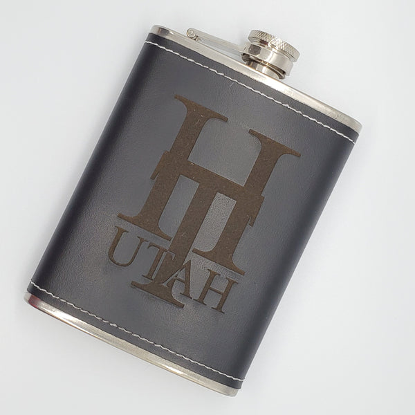 Utah Head Turners Leather Flask